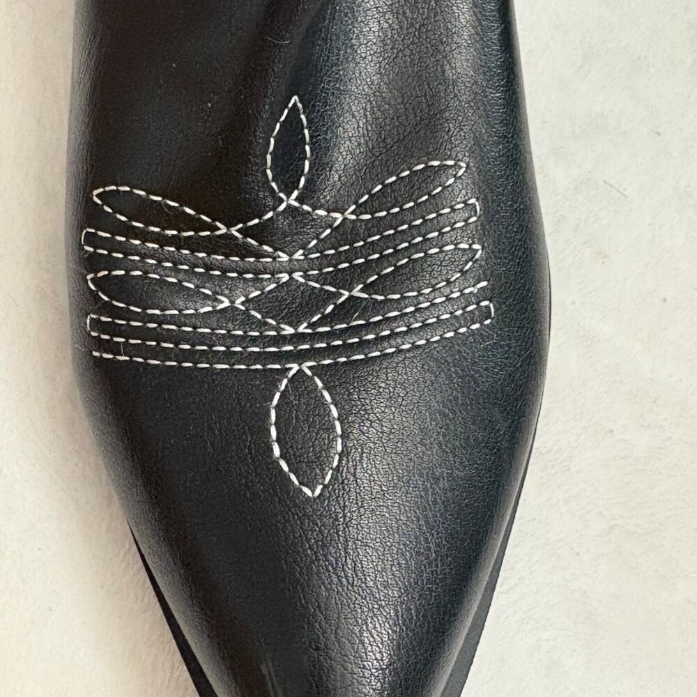 Black Western Cowboy Boots Womens 7.5M Indigo Rd. Embroidered Detail Pointed Toe - Picture 8 of 11